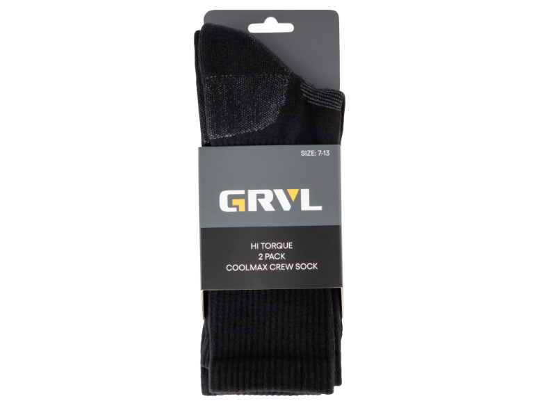 Grvl Hi Torque 2 Pack Coolmax Crew Sock