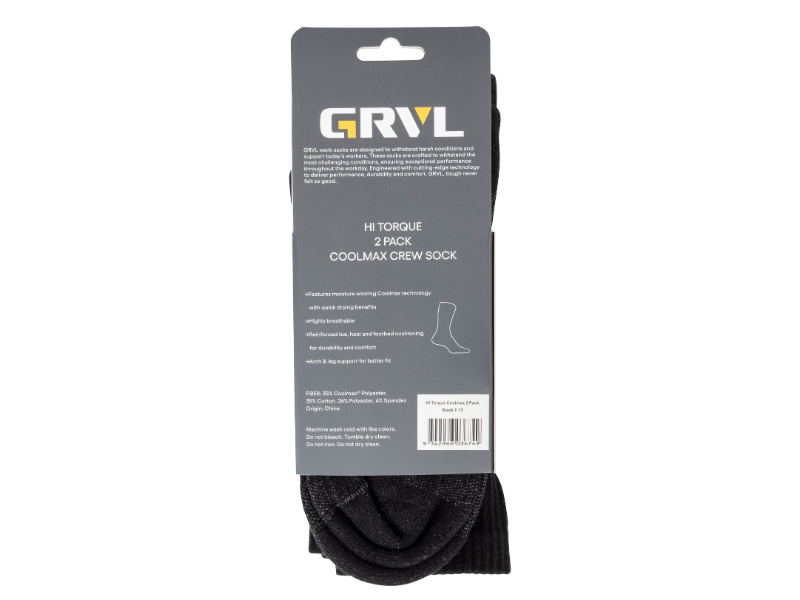 Grvl Hi Torque 2 Pack Coolmax Crew Sock
