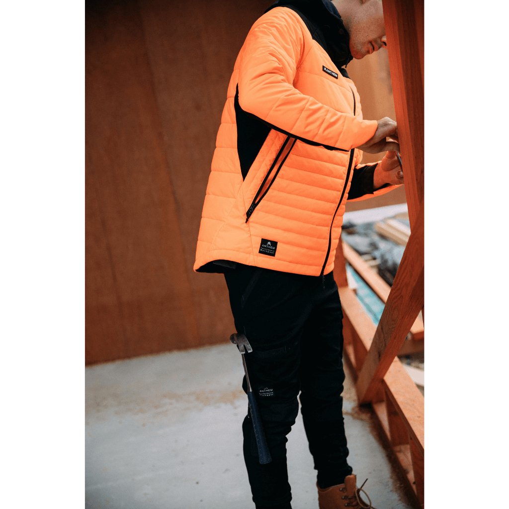 Anthem Workwear Performance Hi Vis Puffer Jacket - Worklocker Bacchus Marsh - Anthem Workwear - Apparel Mens Hi Vis Jackets - 769807303867