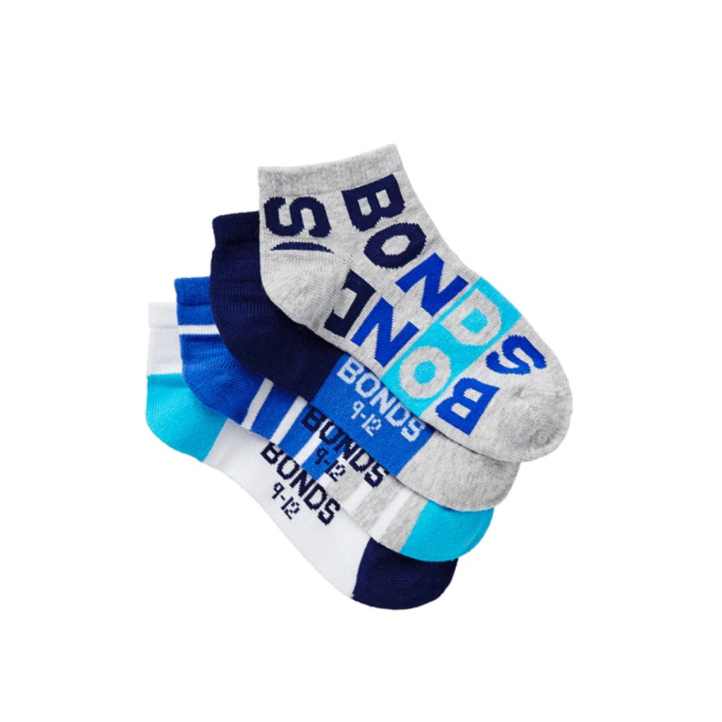 Bonds Kids Fashion Trainer Socks 4 Pack
