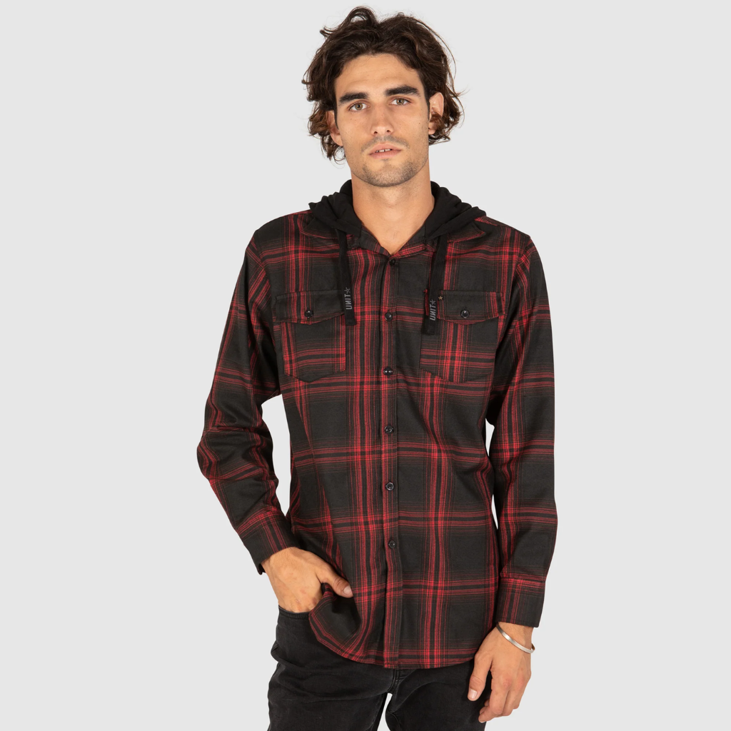 Unit Workwear Mens Shirt Flannel Hood Chester