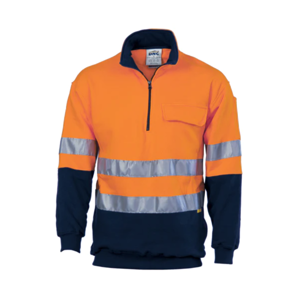 DNC 3925 Hi Vis 2 Tone 1/4 Zip Taped Windcheater