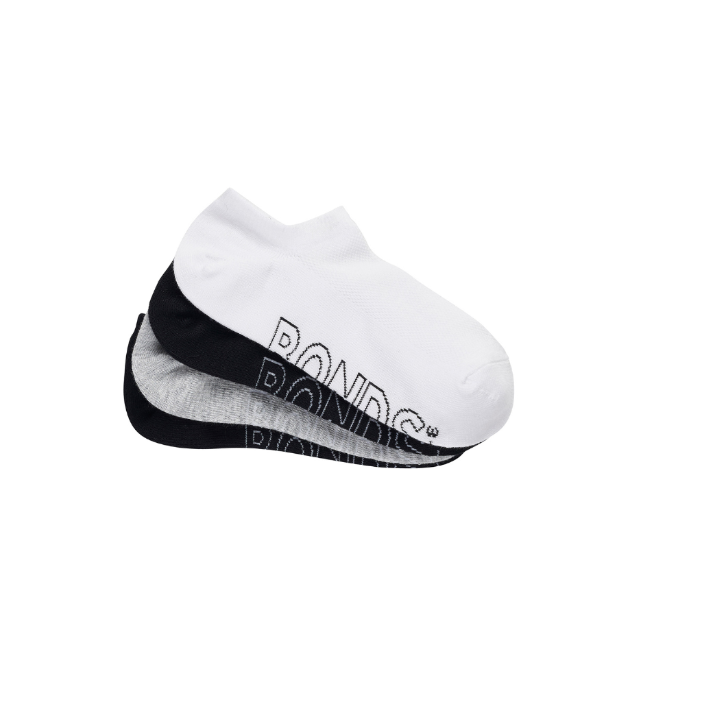 Bonds Womens Logo Lightweight No Show Sock 4 Pack