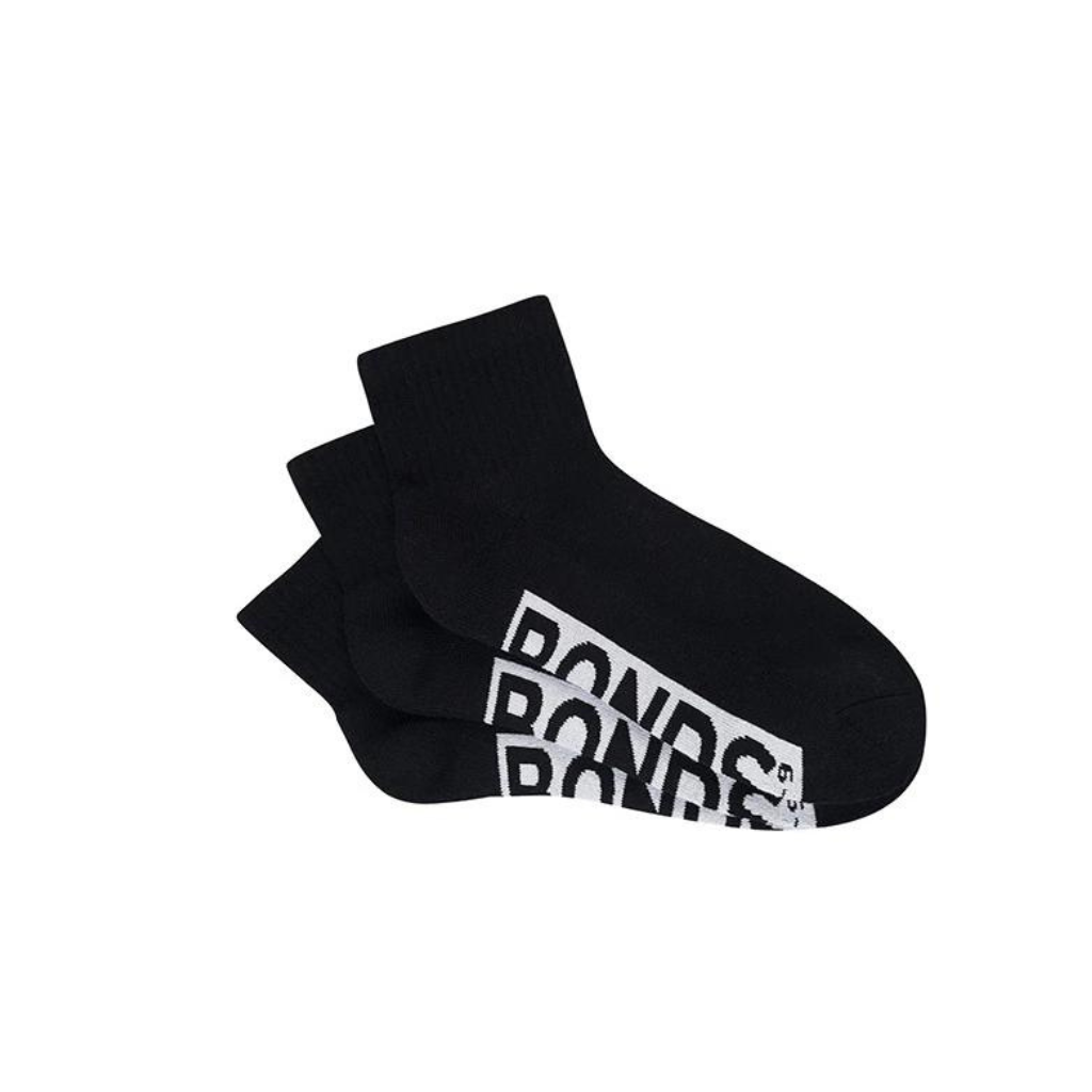 Bonds Mens Logo Cushioned Quarter Crew 3 Pack
