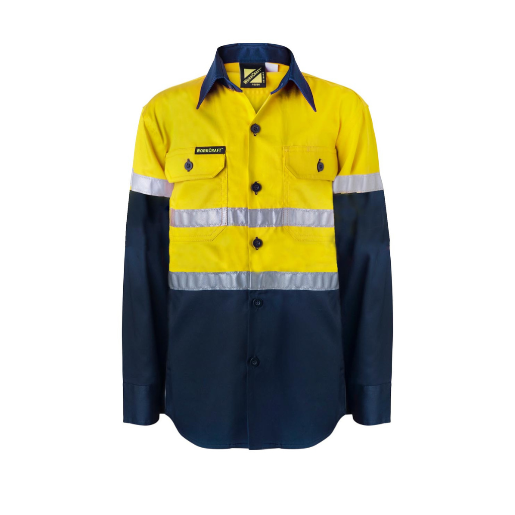 WorkCraft WSK125 Kids Hi Vis Shirt With Tape