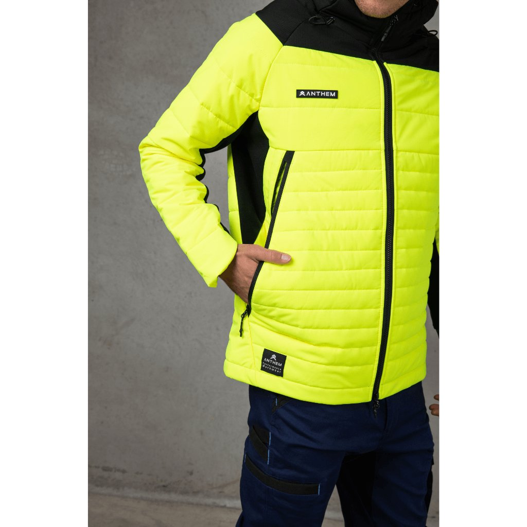 Anthem Workwear Performance Hi Vis Puffer Jacket - Worklocker Bacchus Marsh - Anthem Workwear - Apparel Mens Hi Vis Jackets - 769807303805