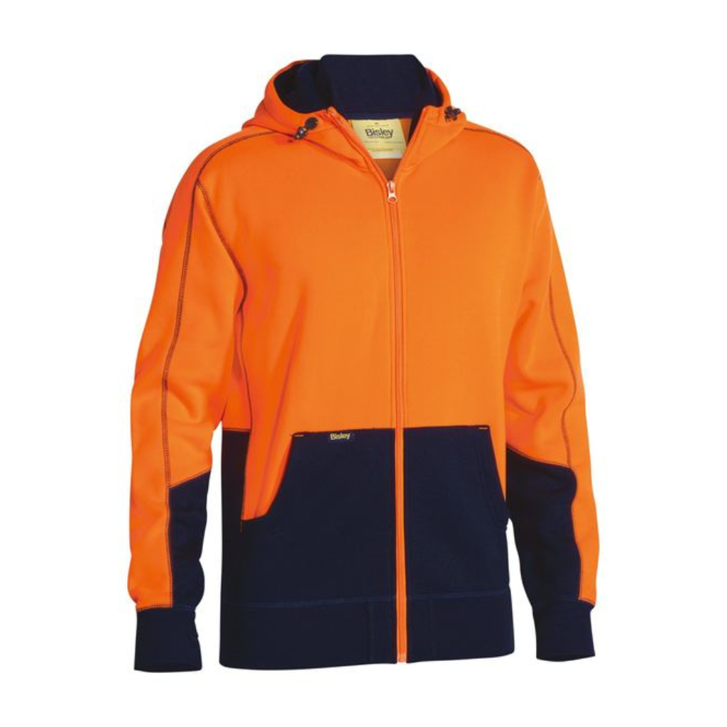 Hi Vis Zip Front Fleece Hoodie