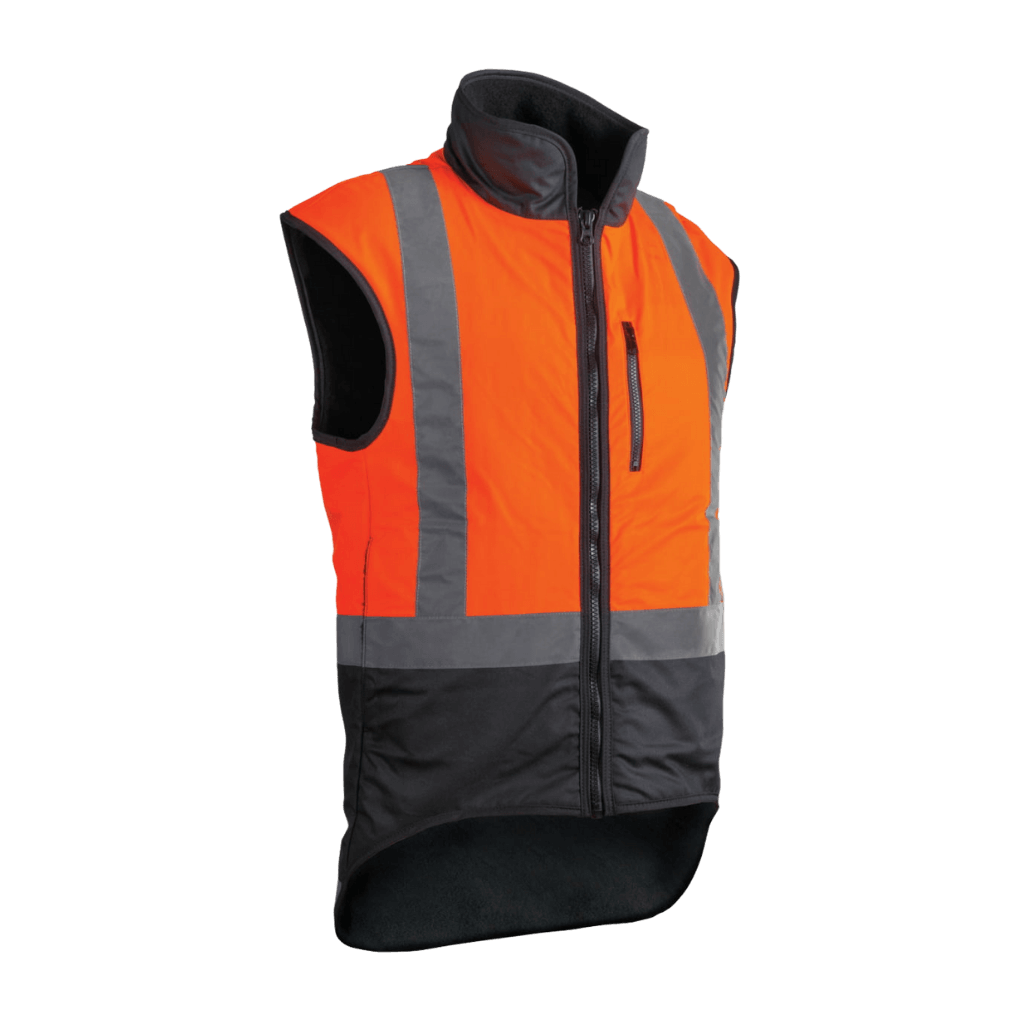 Styx Mill Oilskin Orange Fur Lined Vest
